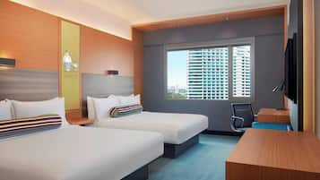 Room, 2 Queen Beds | In-room safe, desk, iron/ironing board, free cots/infant beds