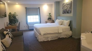 Deluxe Room, 1 King Bed, Jetted Tub | Premium bedding, individually decorated, individually furnished