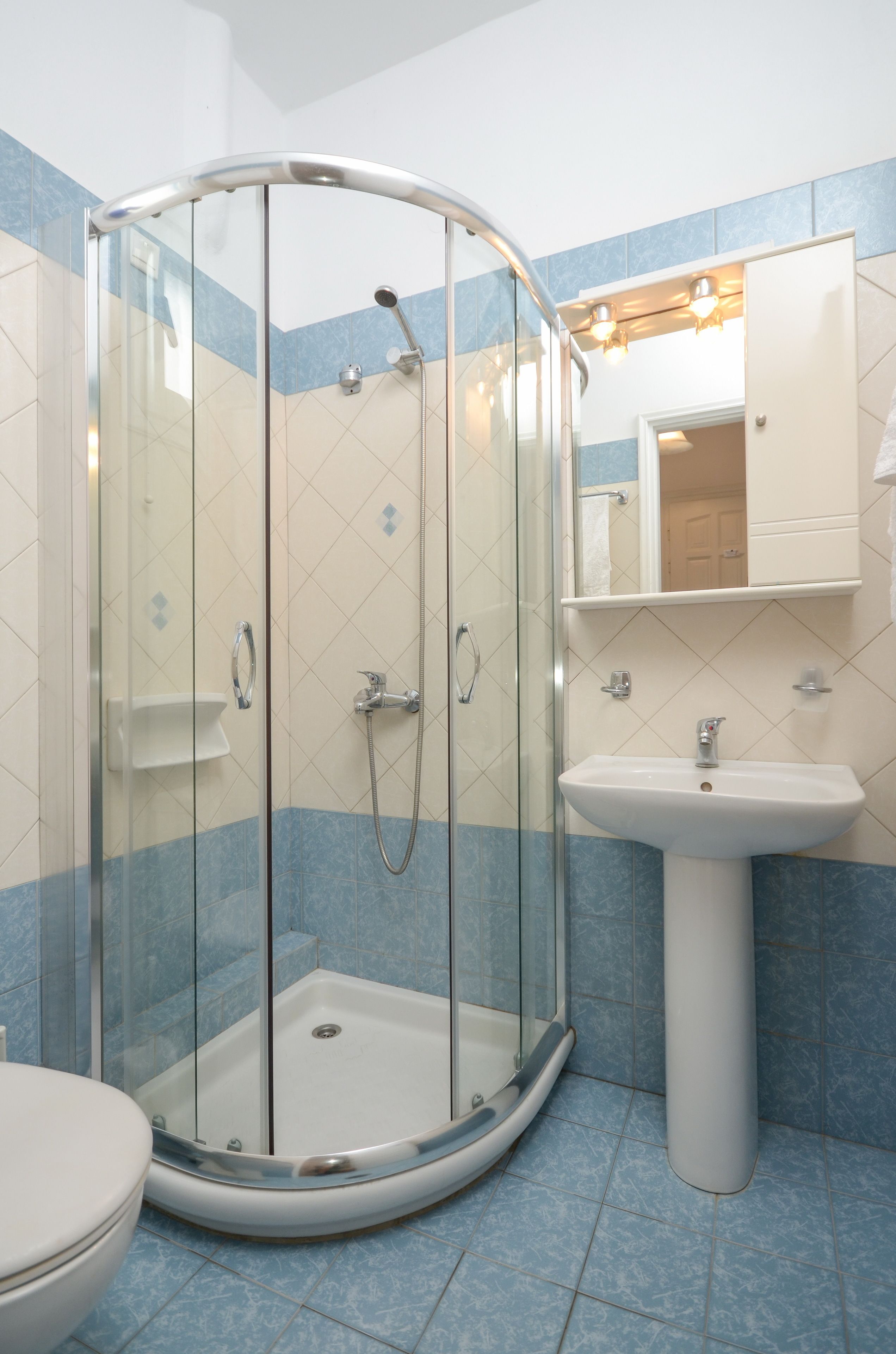 shower, free toiletries, hair dryer, bidet