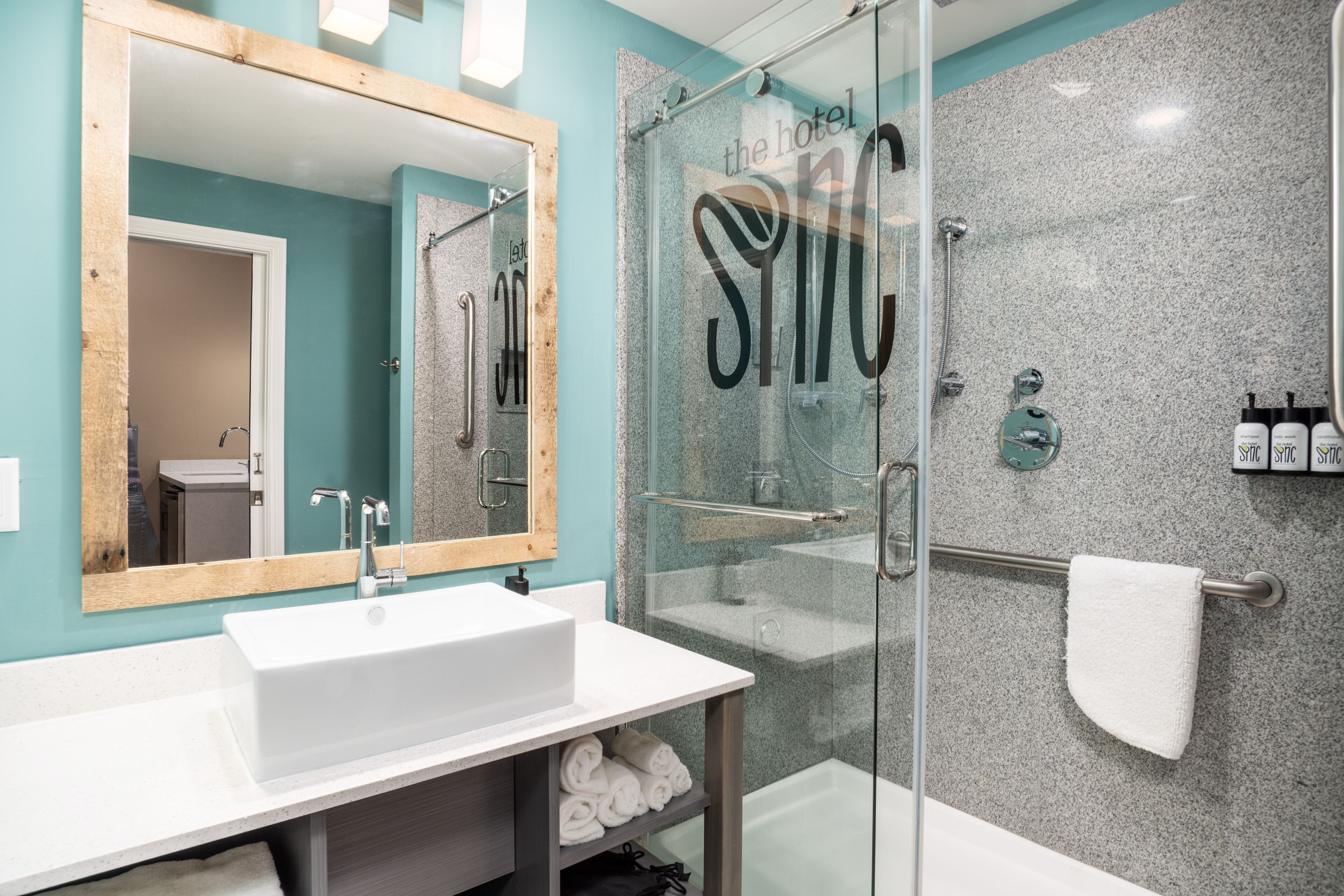 shower, rainfall showerhead, free toiletries, hair dryer