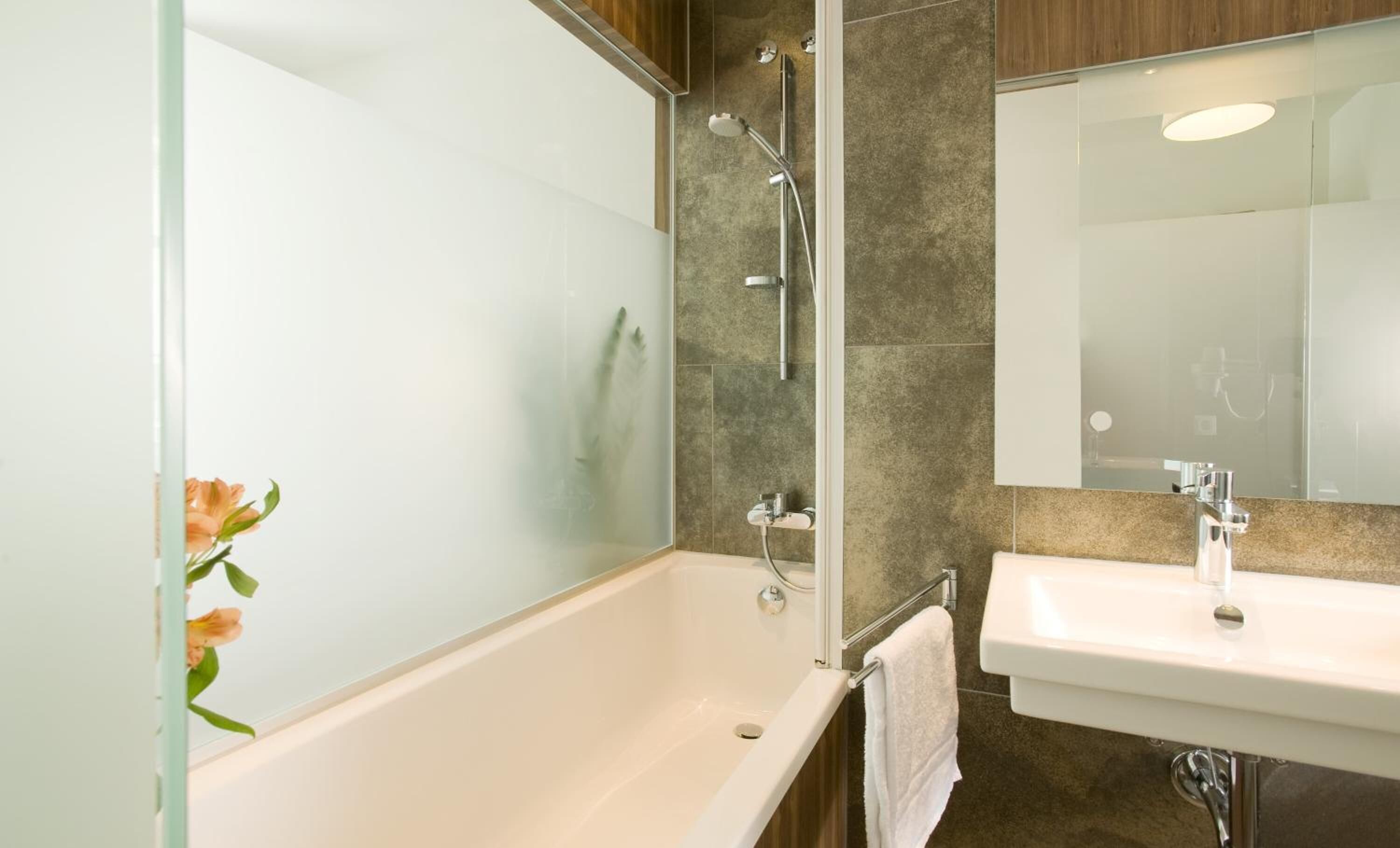 free toiletries, hair dryer, towels