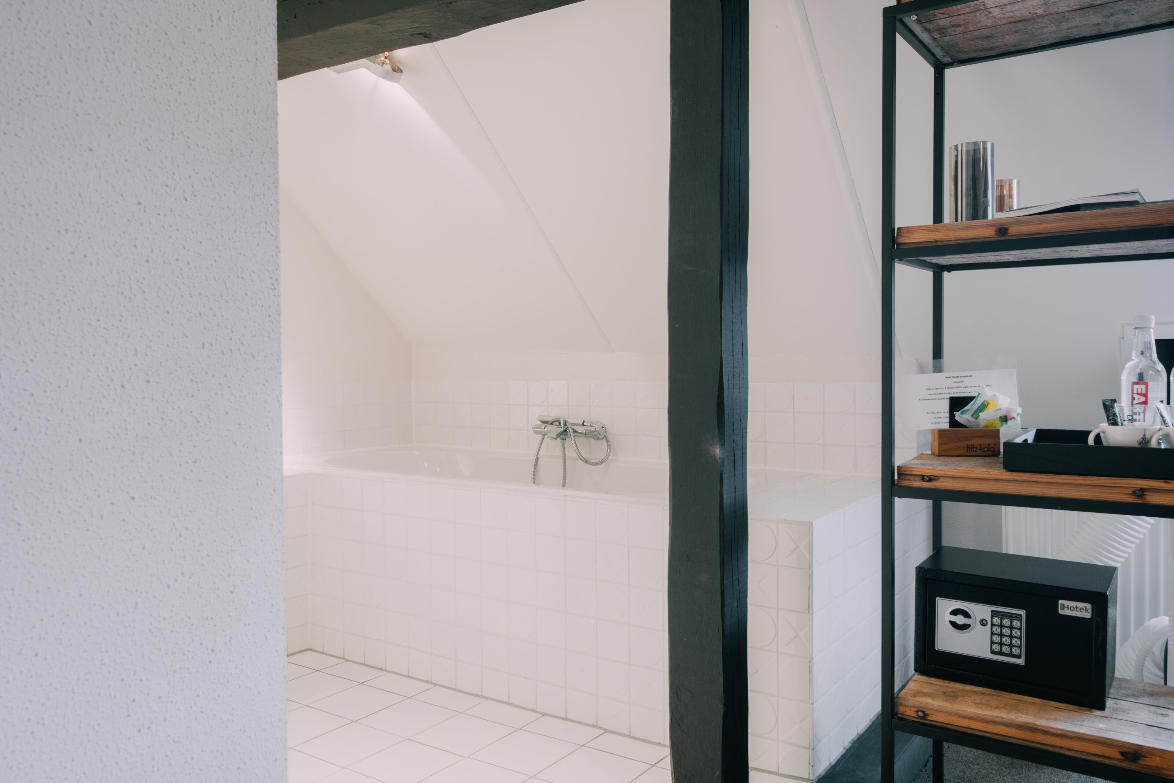 superior double room | bathroom | hair dryer, towels