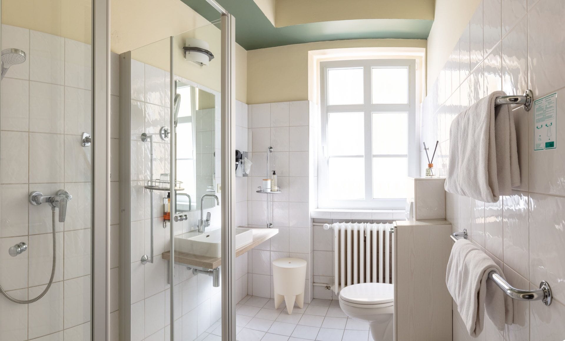 superior double room | bathroom | free toiletries, hair dryer, slippers, towels