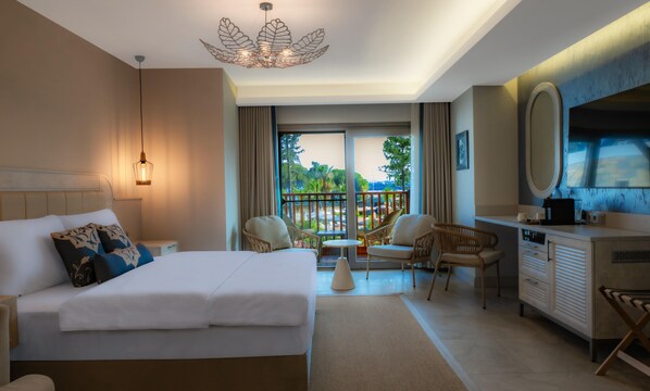 Deluxe Double or Twin Room, 1 Bedroom, Non Smoking, Partial Sea View | Premium bedding, minibar, in-room safe, laptop workspace - Suum Bodrum Hotel & Beach - Adult Only  (Bodrum)