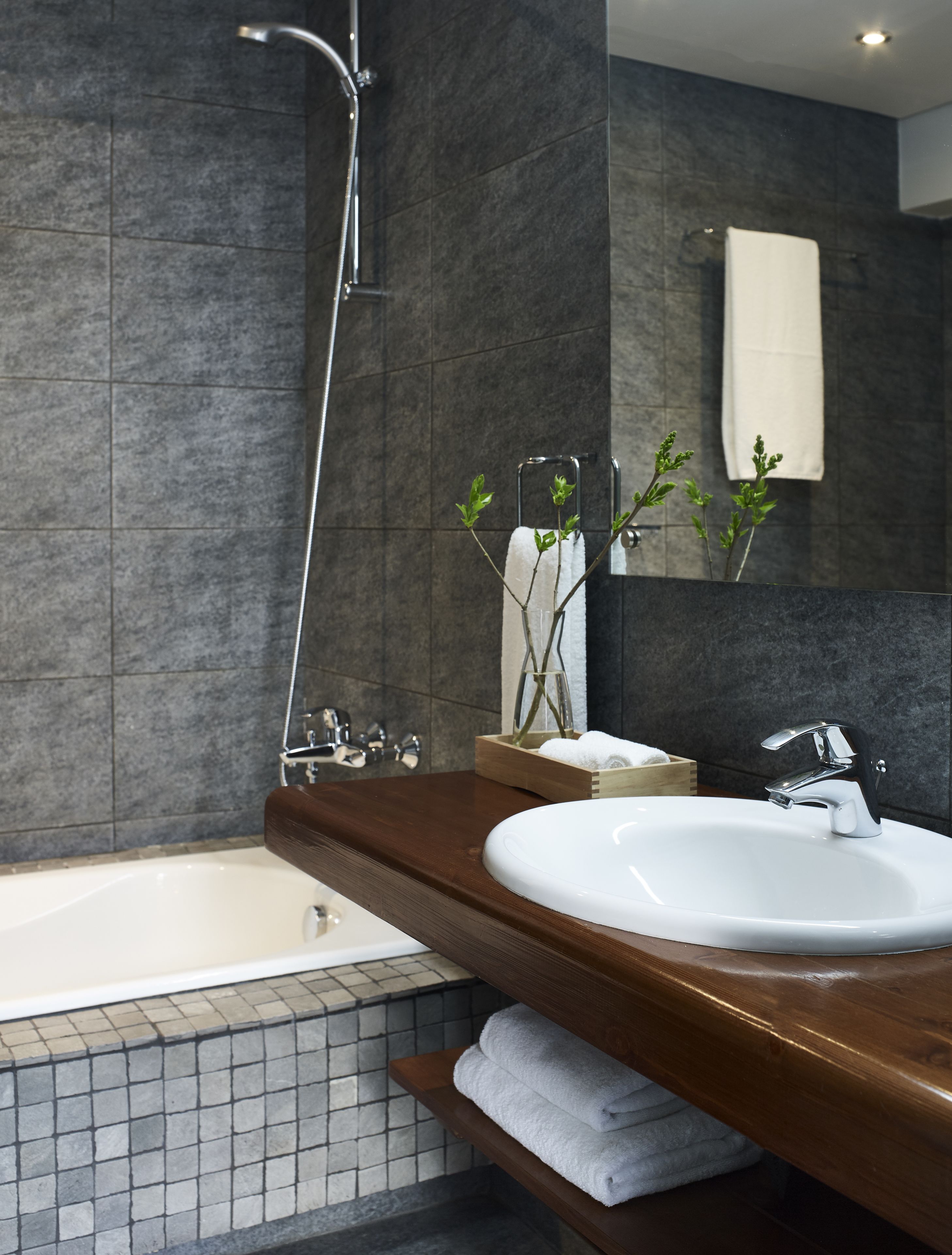 hair dryer, bathrobes, slippers, towels