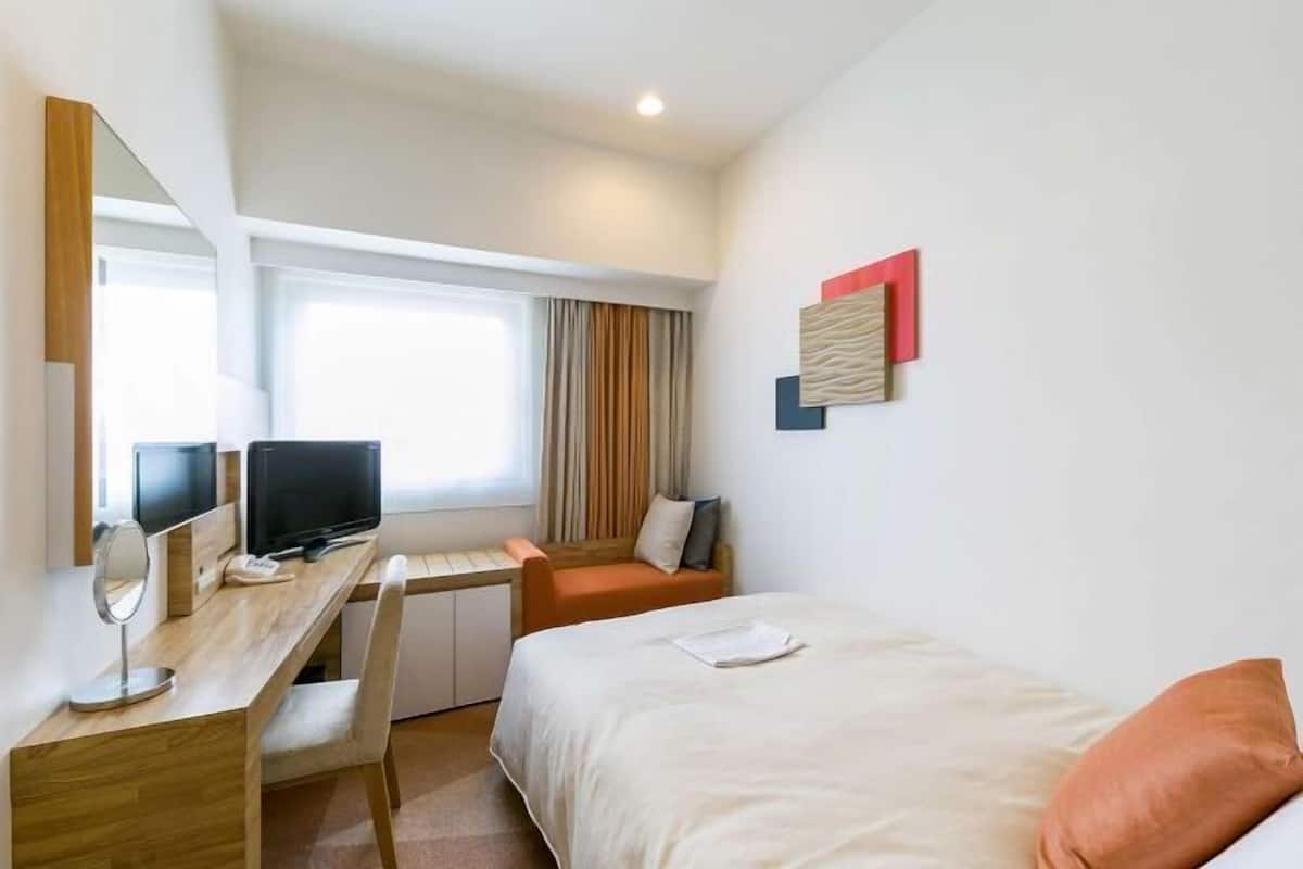 Desk, blackout drapes, soundproofing, iron/ironing board