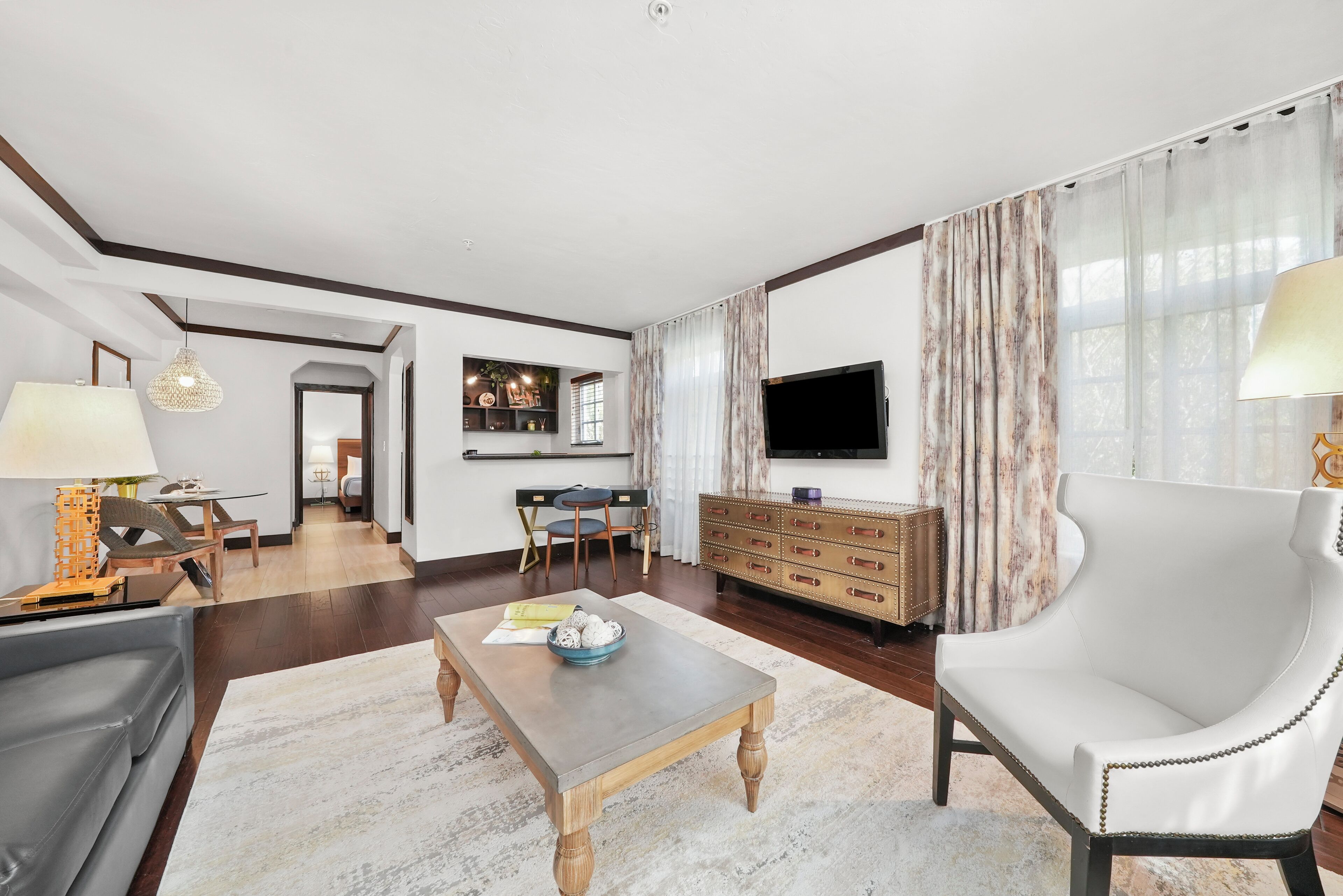 apartment, 1 bedroom | living area | 42-inch plasma tv with cable channels, tv, ipod dock