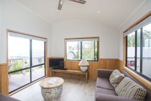 2 Bedroom Seaview Spa Villa | Living area | LCD TV - Thou Walla Sunset Retreat (Soldiers Point)