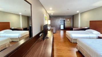 Blackout curtains, free WiFi, bed sheets