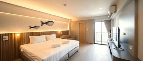 华丽客房, 1 张特大床 | 迷你吧、免费 WiFi、床单