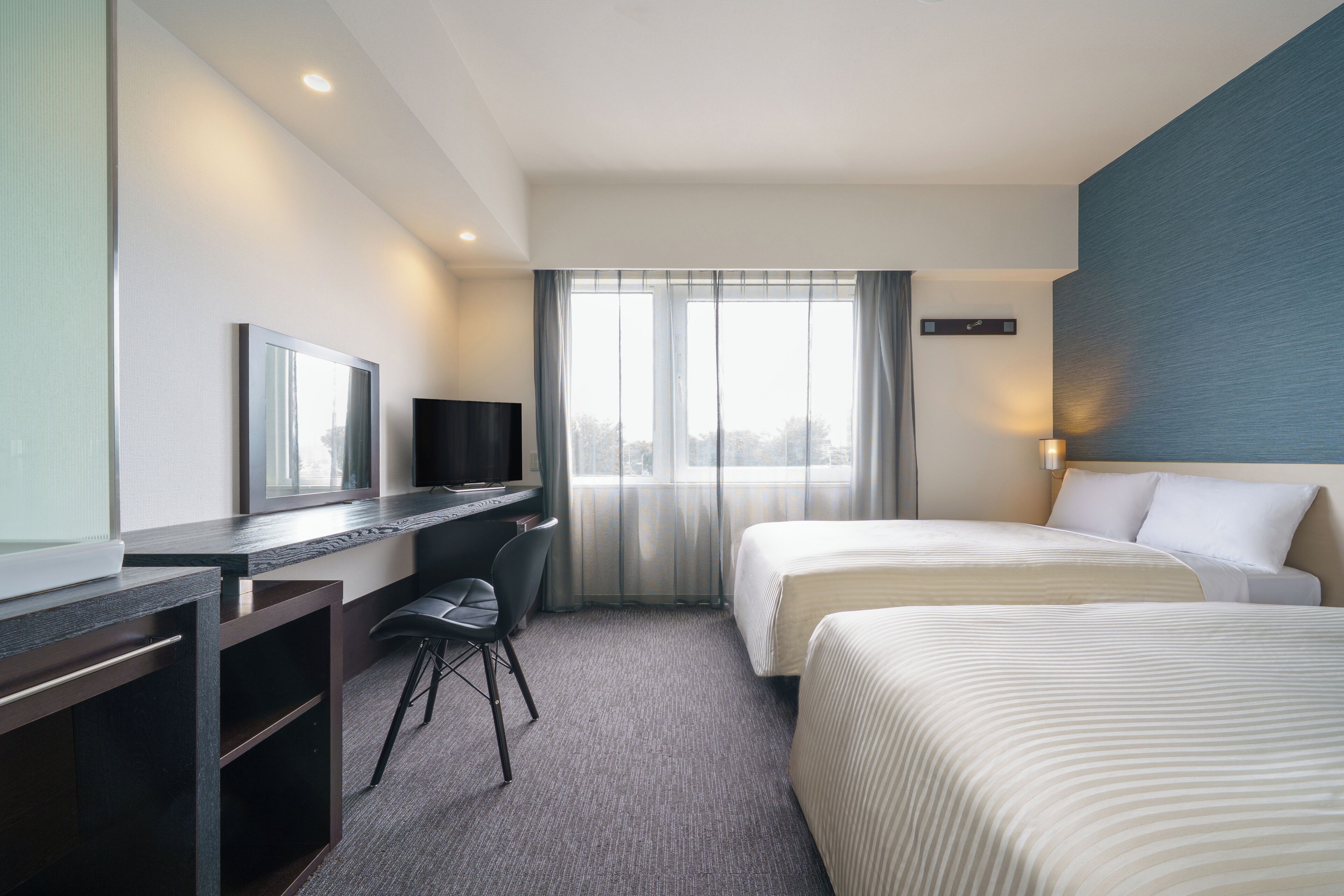 Standard Twin Room, 2 Bedrooms, Non Smoking | Down duvets, desk, blackout curtains, iron/ironing board