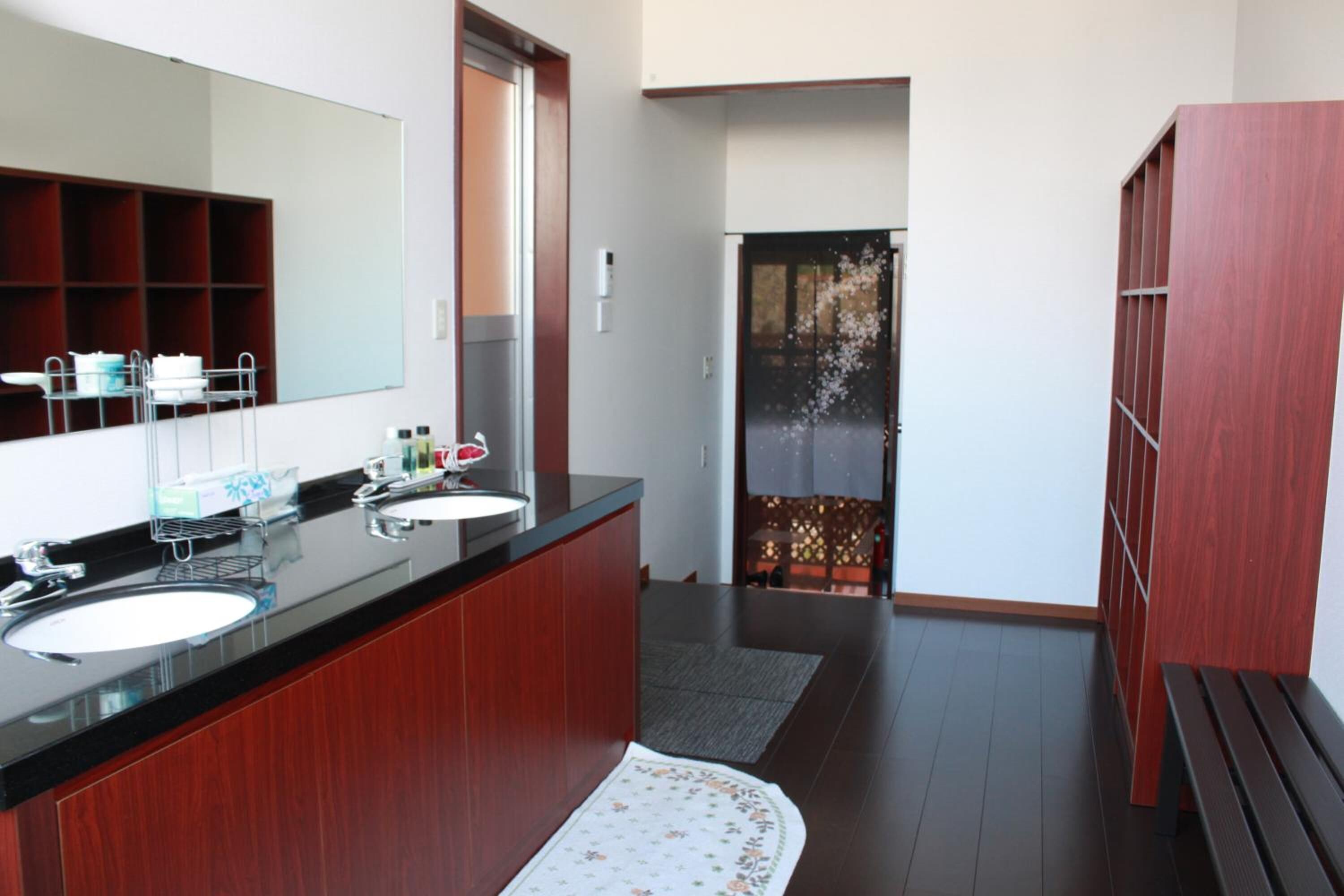 hair dryer, slippers, towels