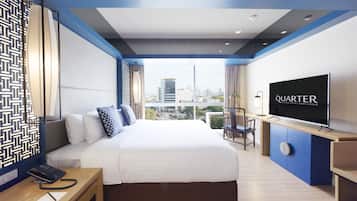 Chambre Deluxe, 1 trĂšs grand lit, vue ville