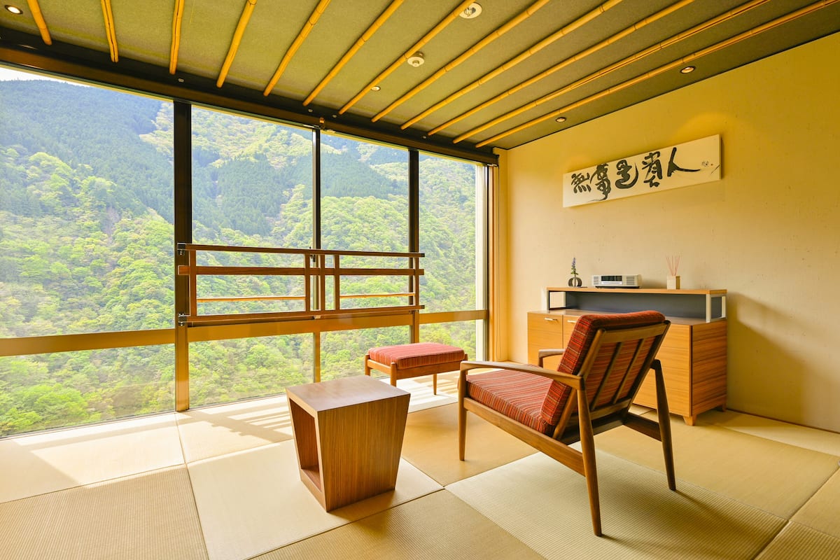 Camera, vista montagna (Open-Air-Onsen Bath/Aioi, Standard) | Biancheria da letto di alta qualità, copriletto in piuma