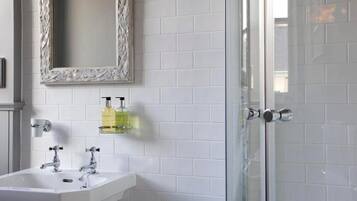 Hair dryer, bathrobes, towels