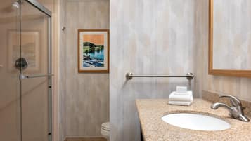 One King Bed | Bathroom shower
