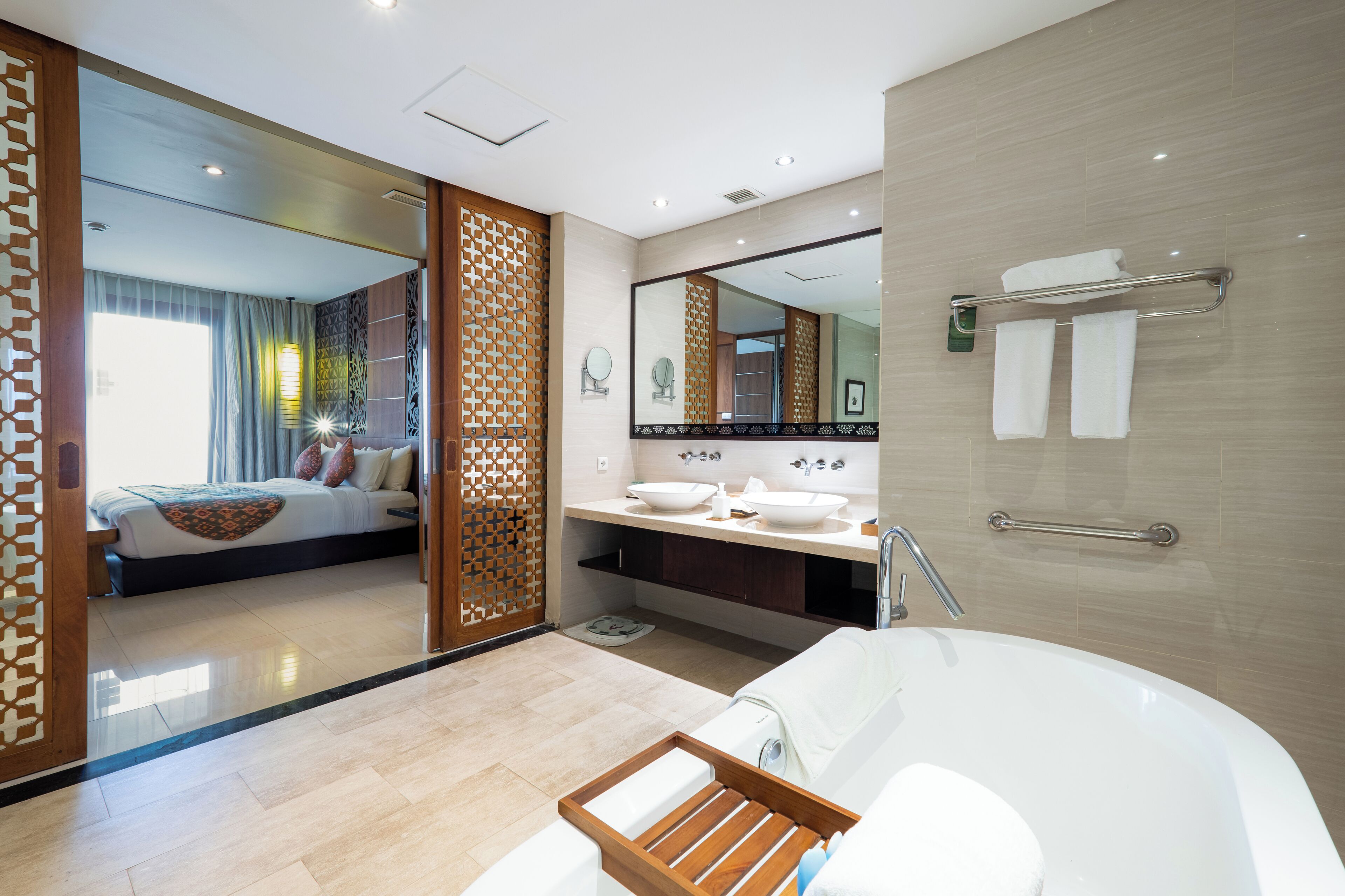 suite | bathroom | free toiletries, hair dryer, bathrobes, slippers