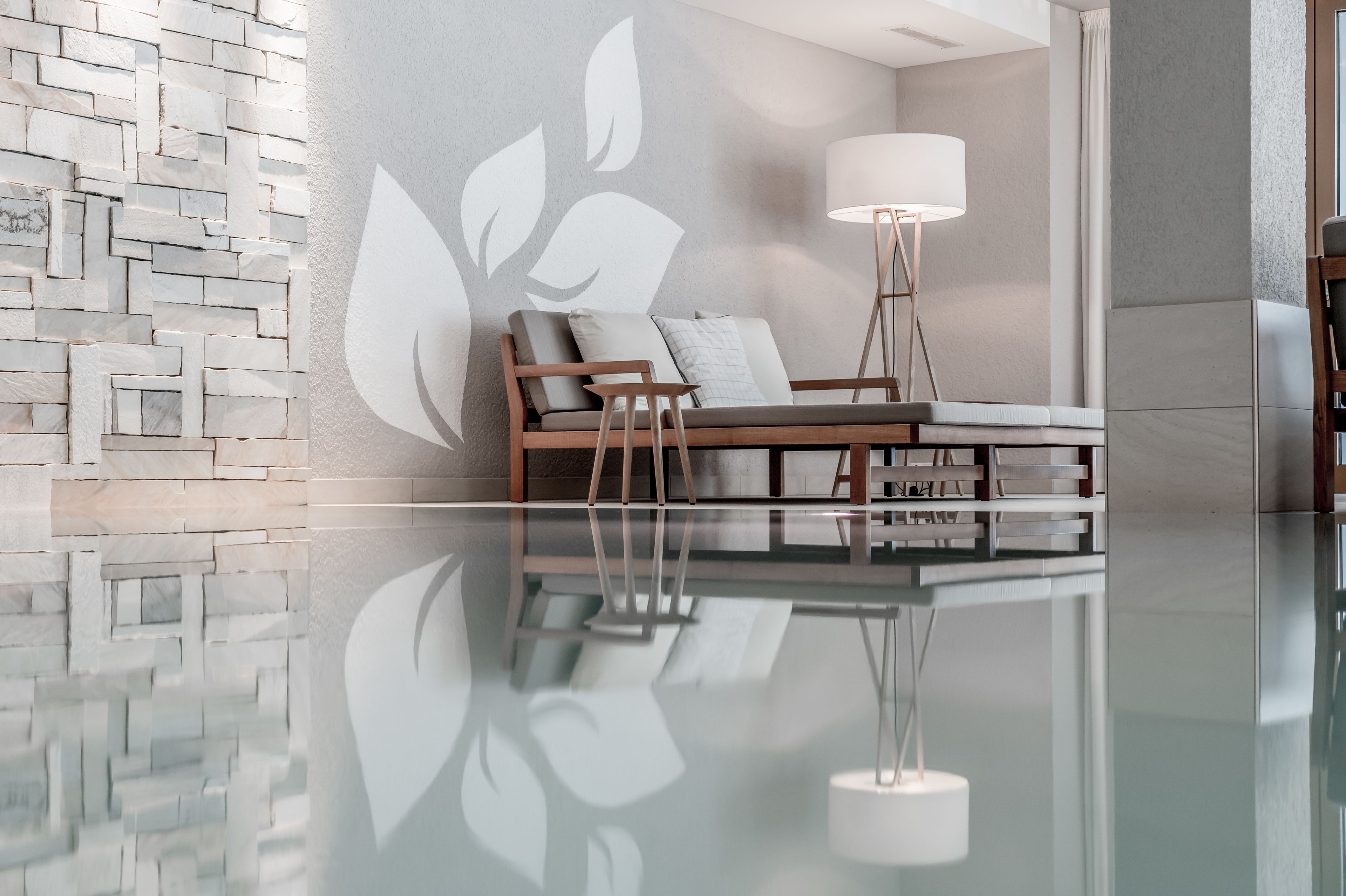 indoor pool, seasonal outdoor pool, pool umbrellas, pool loungers