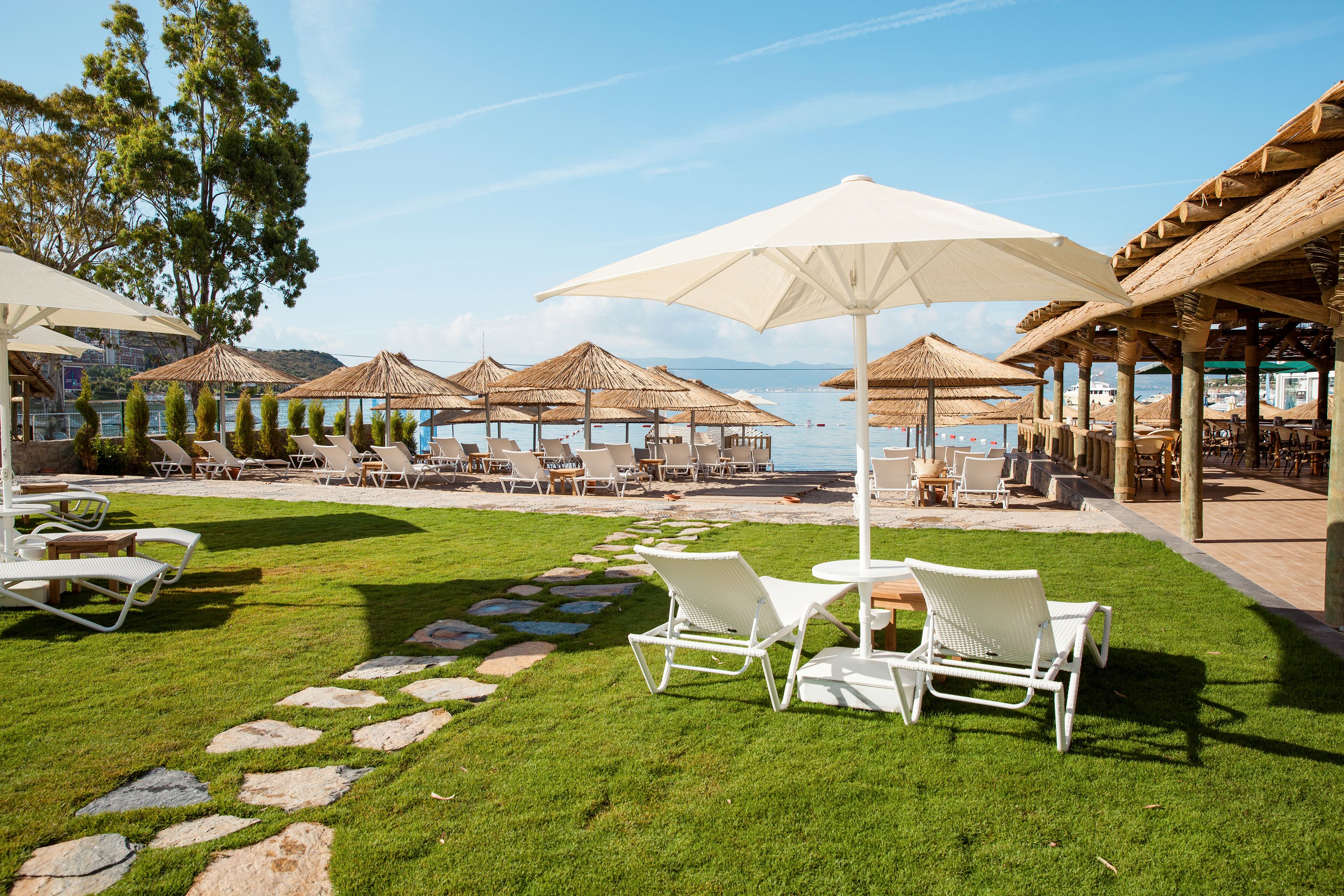 private beach nearby, sun-loungers, beach umbrellas, beach towels