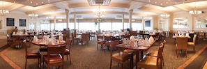Dinner served, sea views