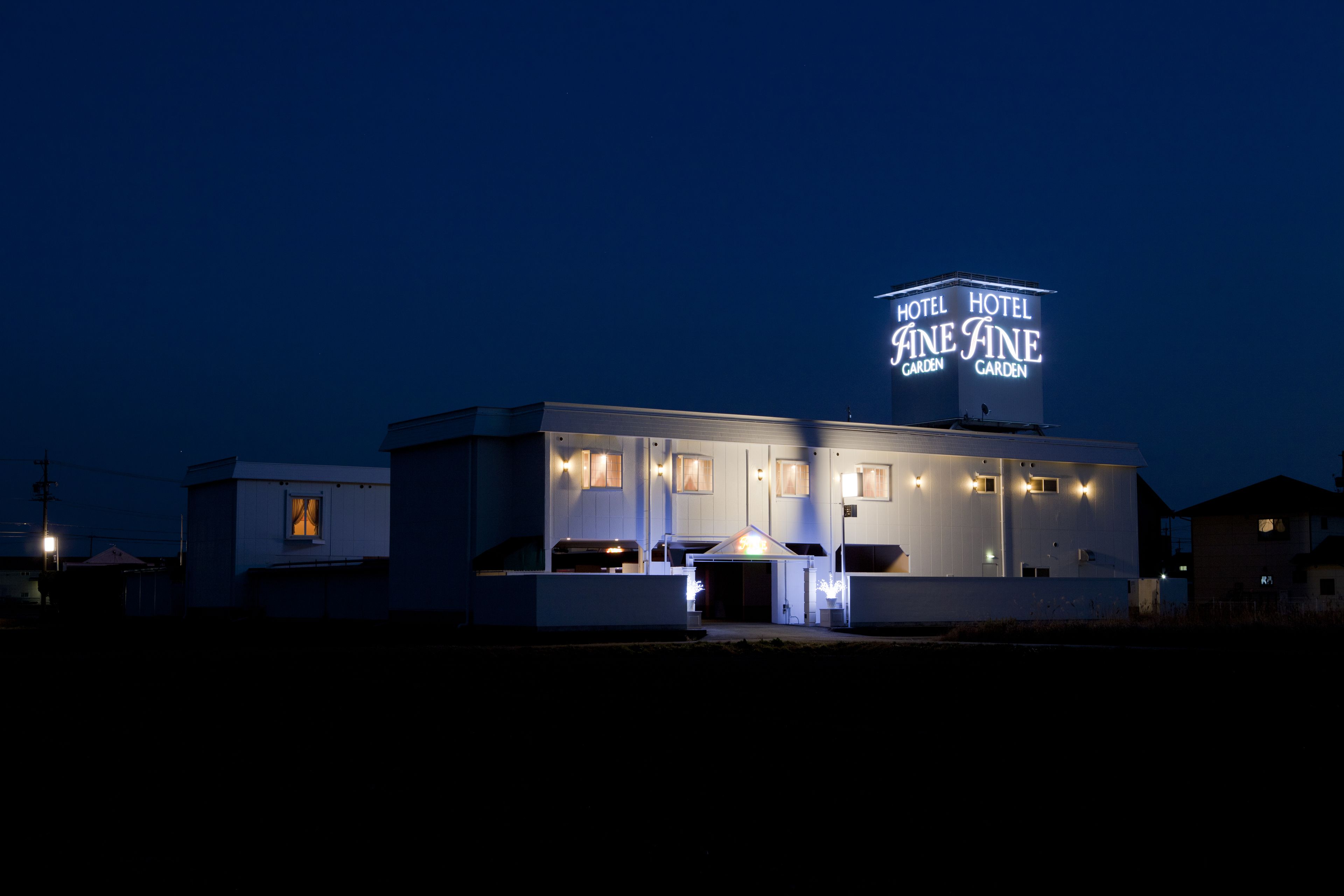 Front of property – evening/night