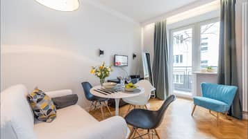 Standard Studio (at 12 Poznanska Street) | Down comforters, desk, soundproofing, iron/ironing board