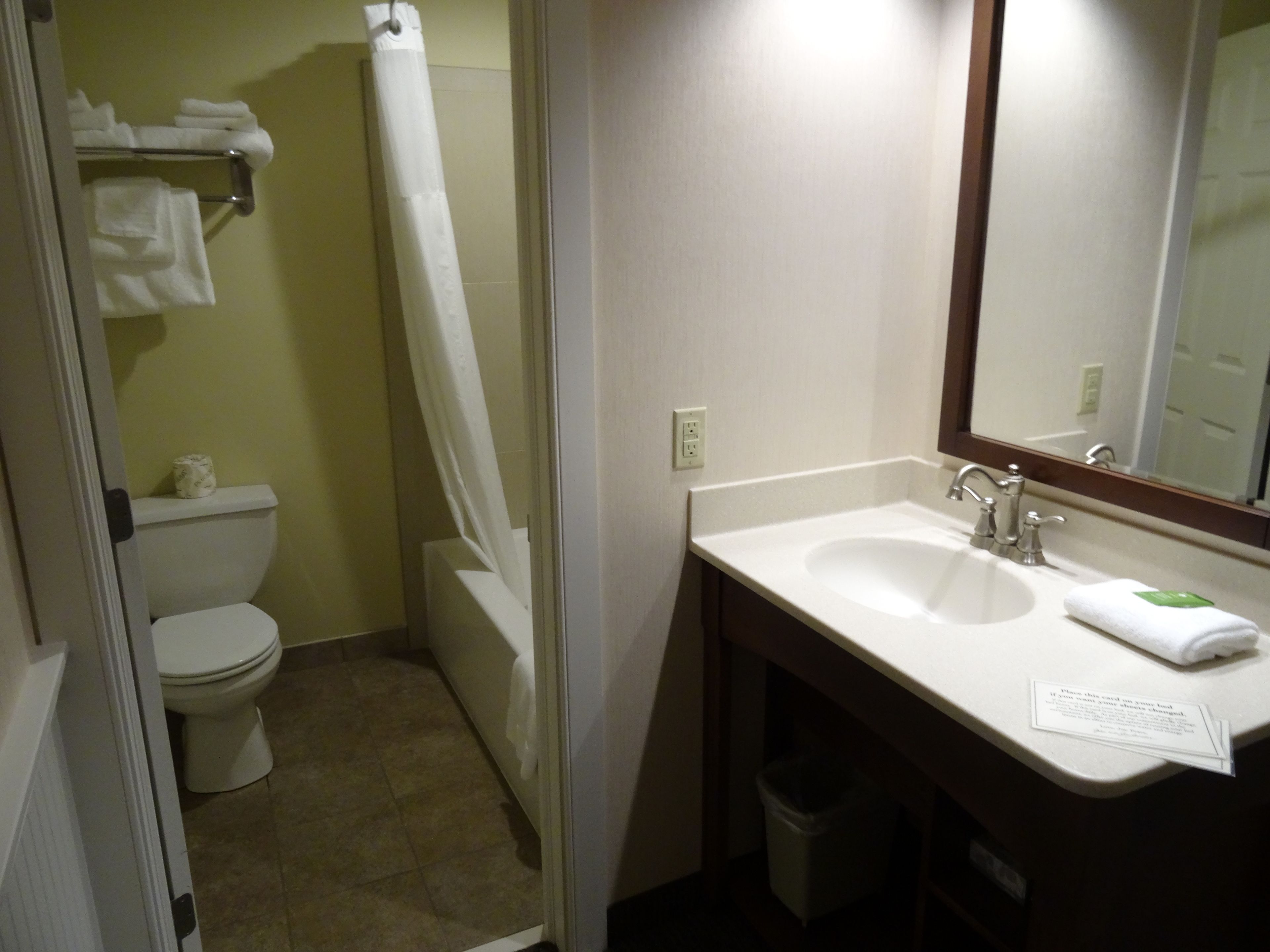deluxe room, 2 queen beds (pool building) | bathroom | shower, towels