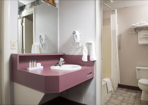 Standard Room, 2 Queen Beds - Pool Building | Bathroom | Shower, towels