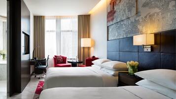 Room, 2 Double Beds High Floor, Non-smoking | Egyptian cotton sheets, premium bedding, down comforters, minibar