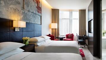 Room, 2 Double Beds, Non Smoking | 1 bedroom, Egyptian cotton sheets, premium bedding, down comforters