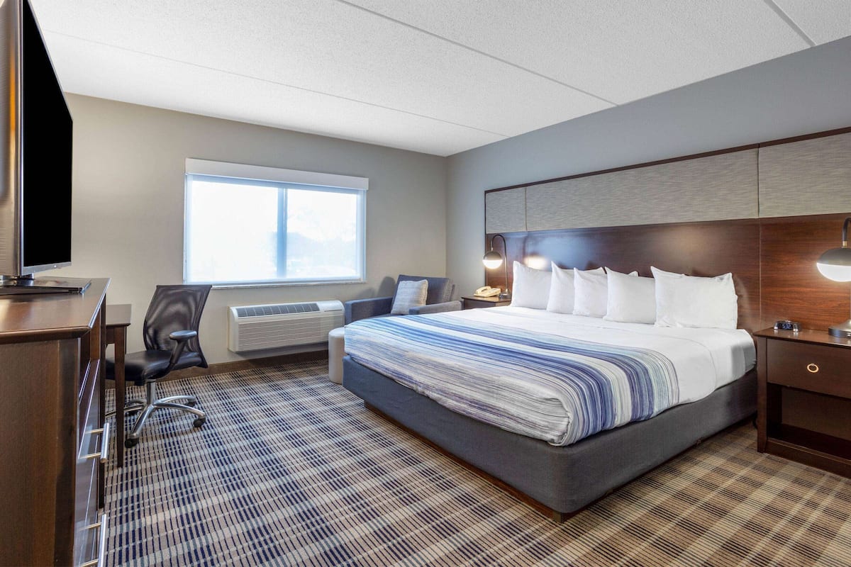 Room, 1 King Bed, Accessible, Non Smoking | Desk, laptop workspace, iron/ironing board, free cribs/infant beds