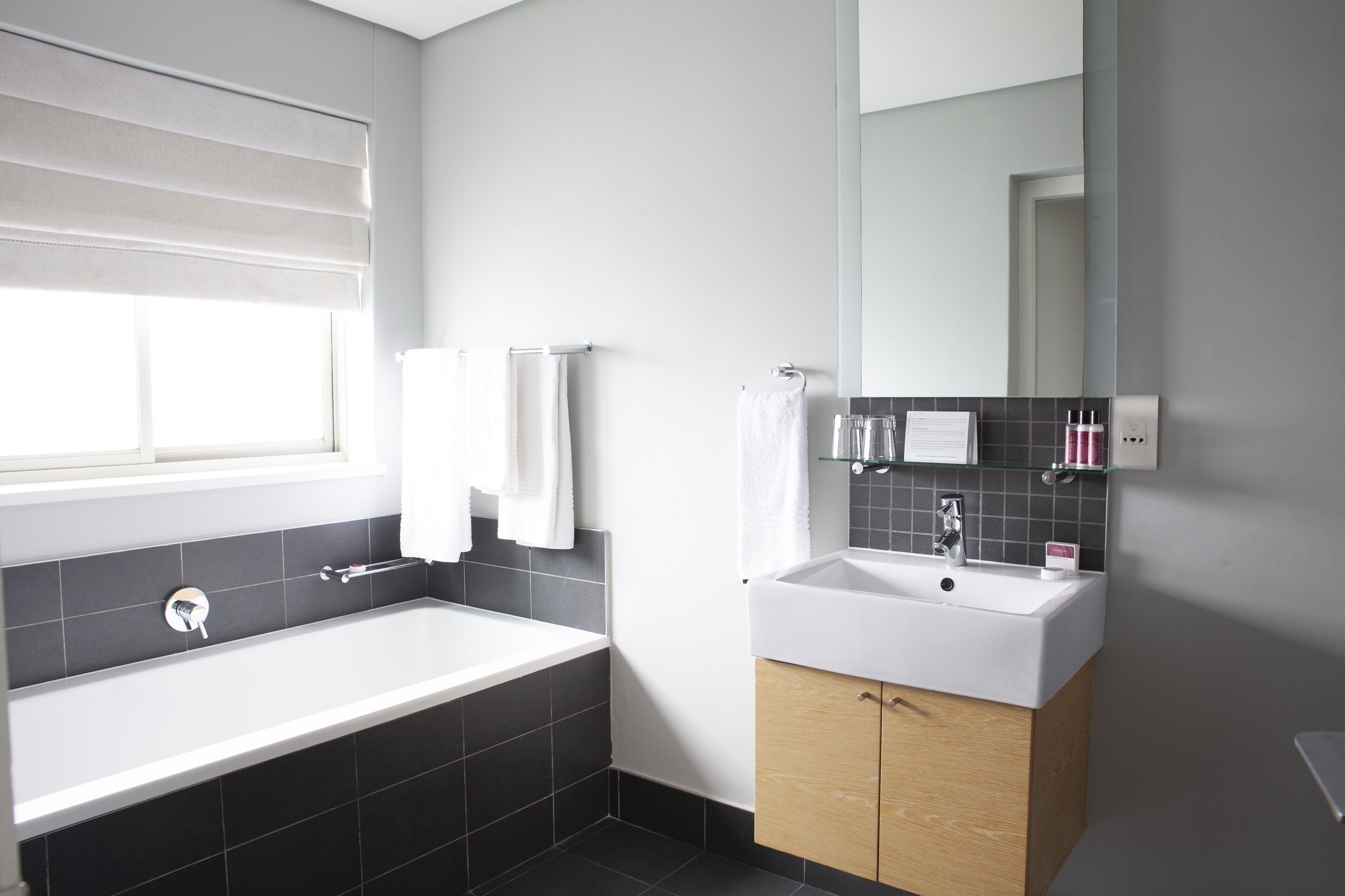 king room  | bathroom | free toiletries, hair dryer, towels
