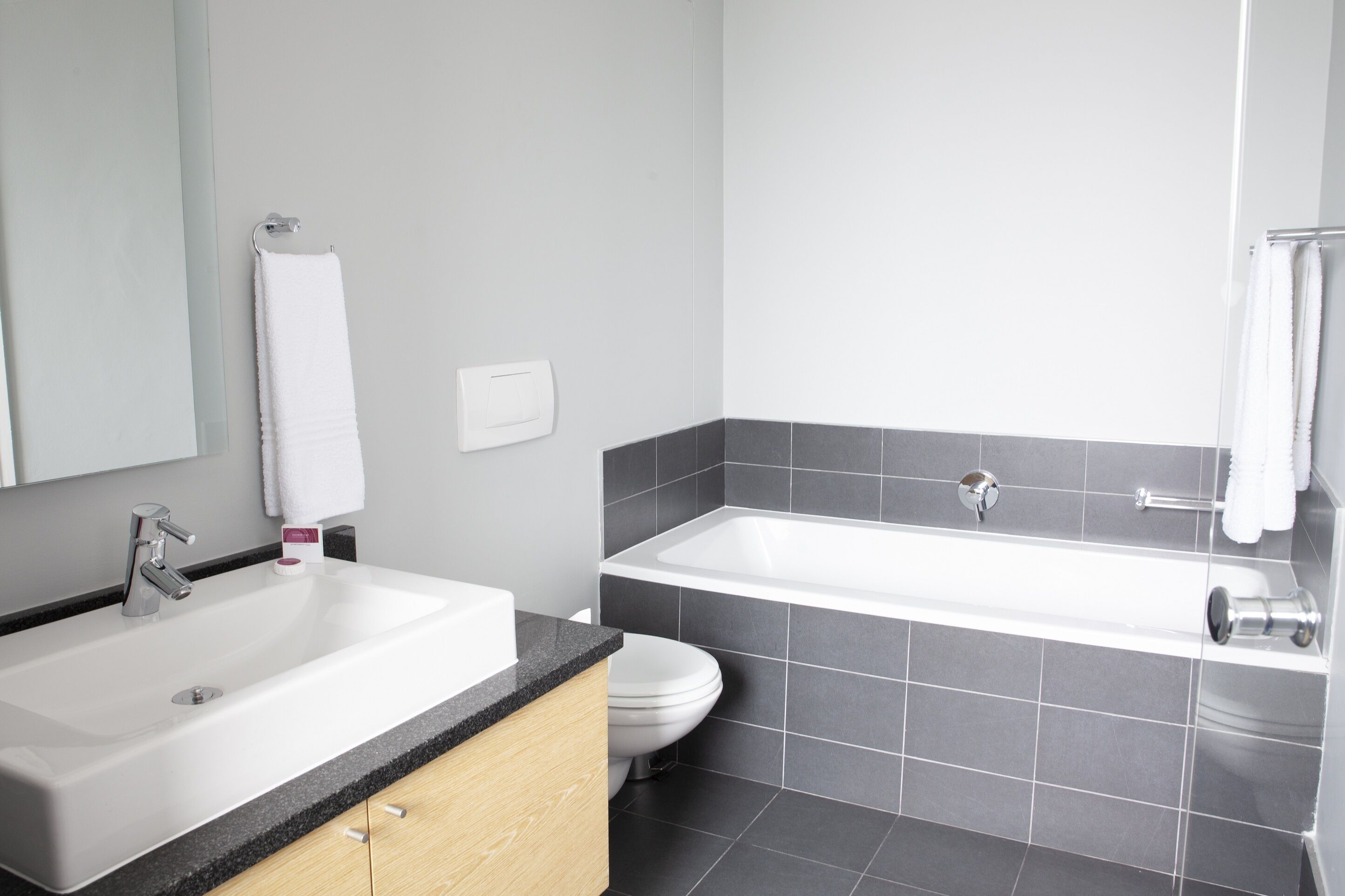 deluxe room | bathroom | free toiletries, hair dryer, towels