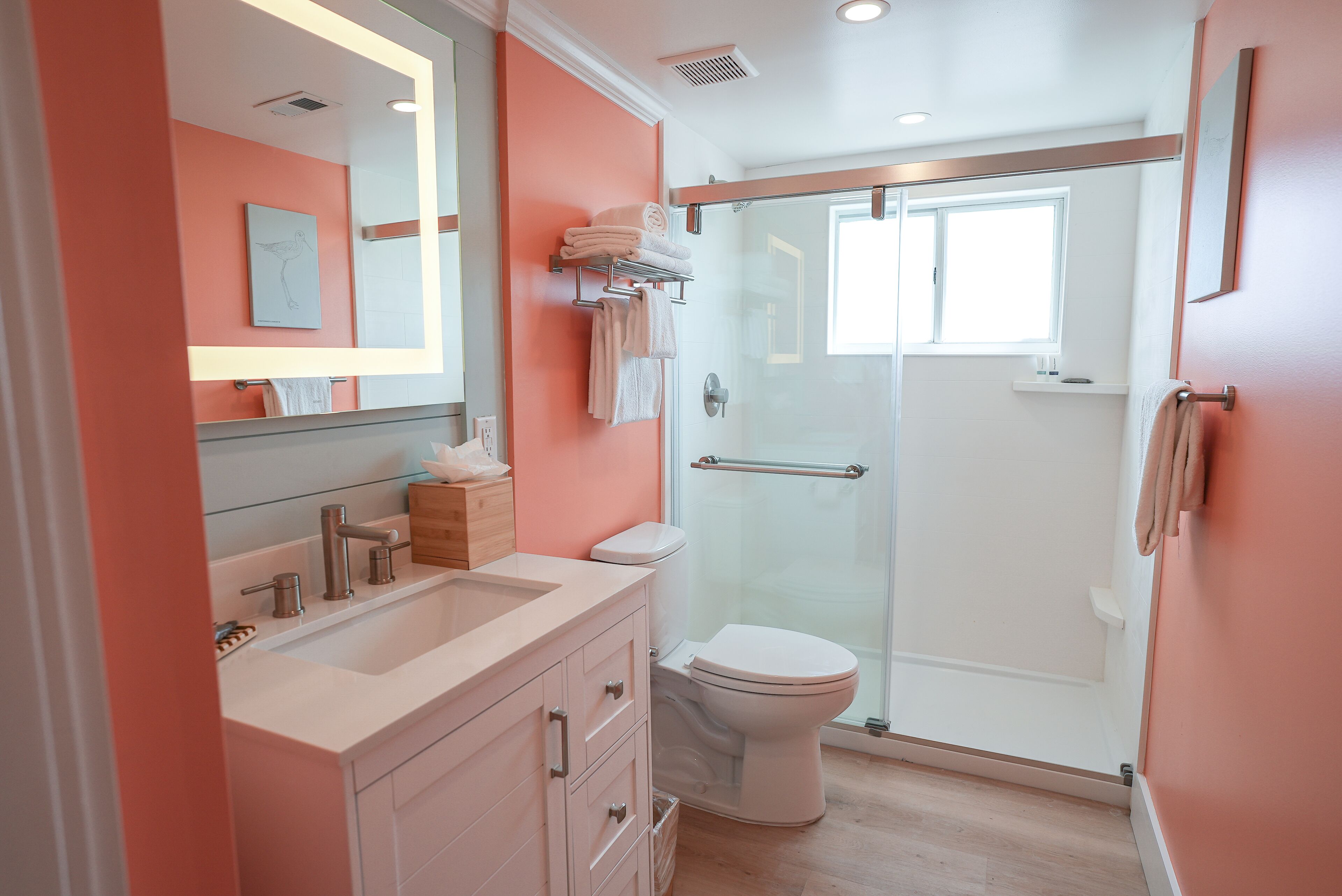 suite, 2 queen beds, bay view | bathroom | shower, free toiletries, hair dryer, towels