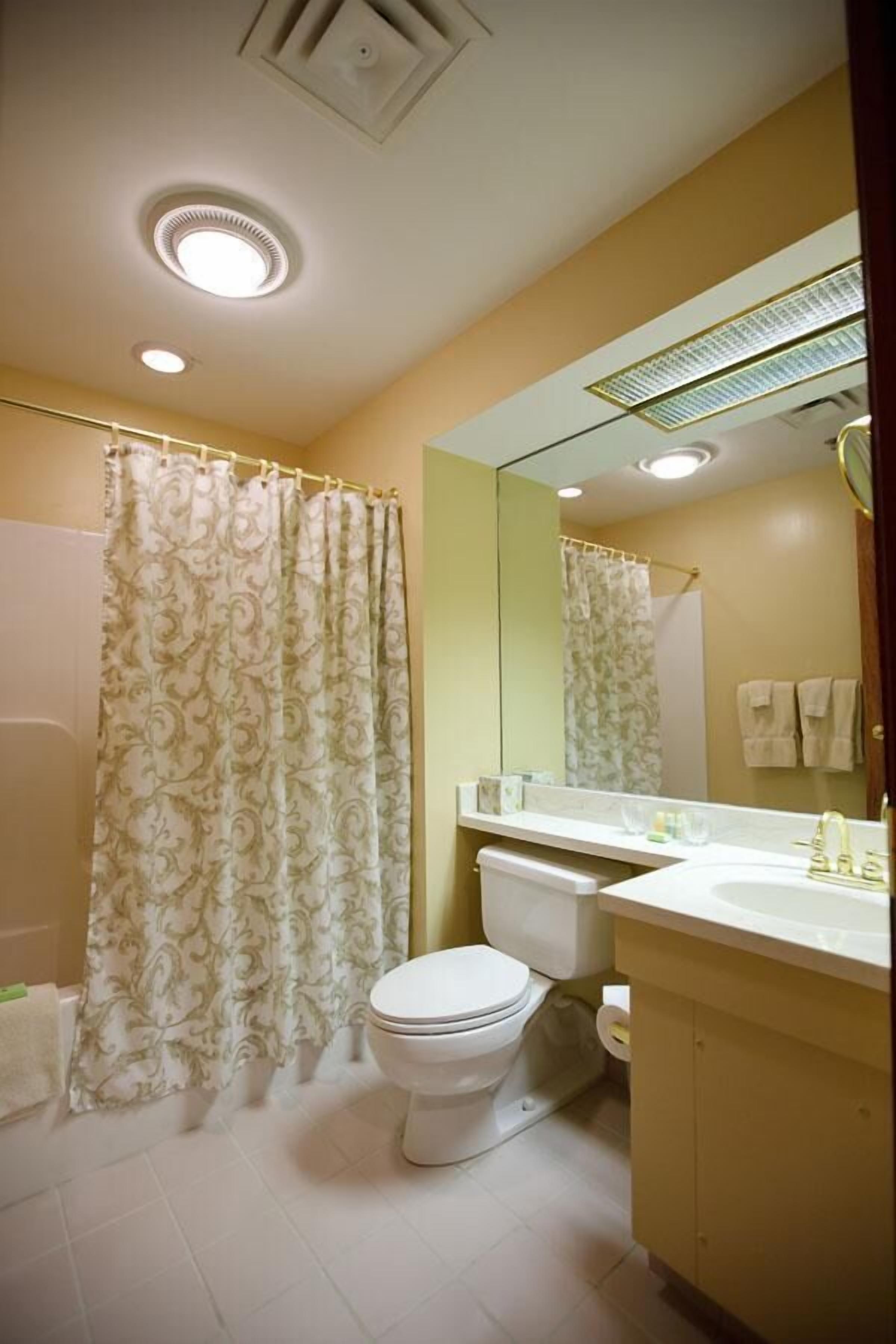 combined shower/bathtub, hair dryer, towels, soap