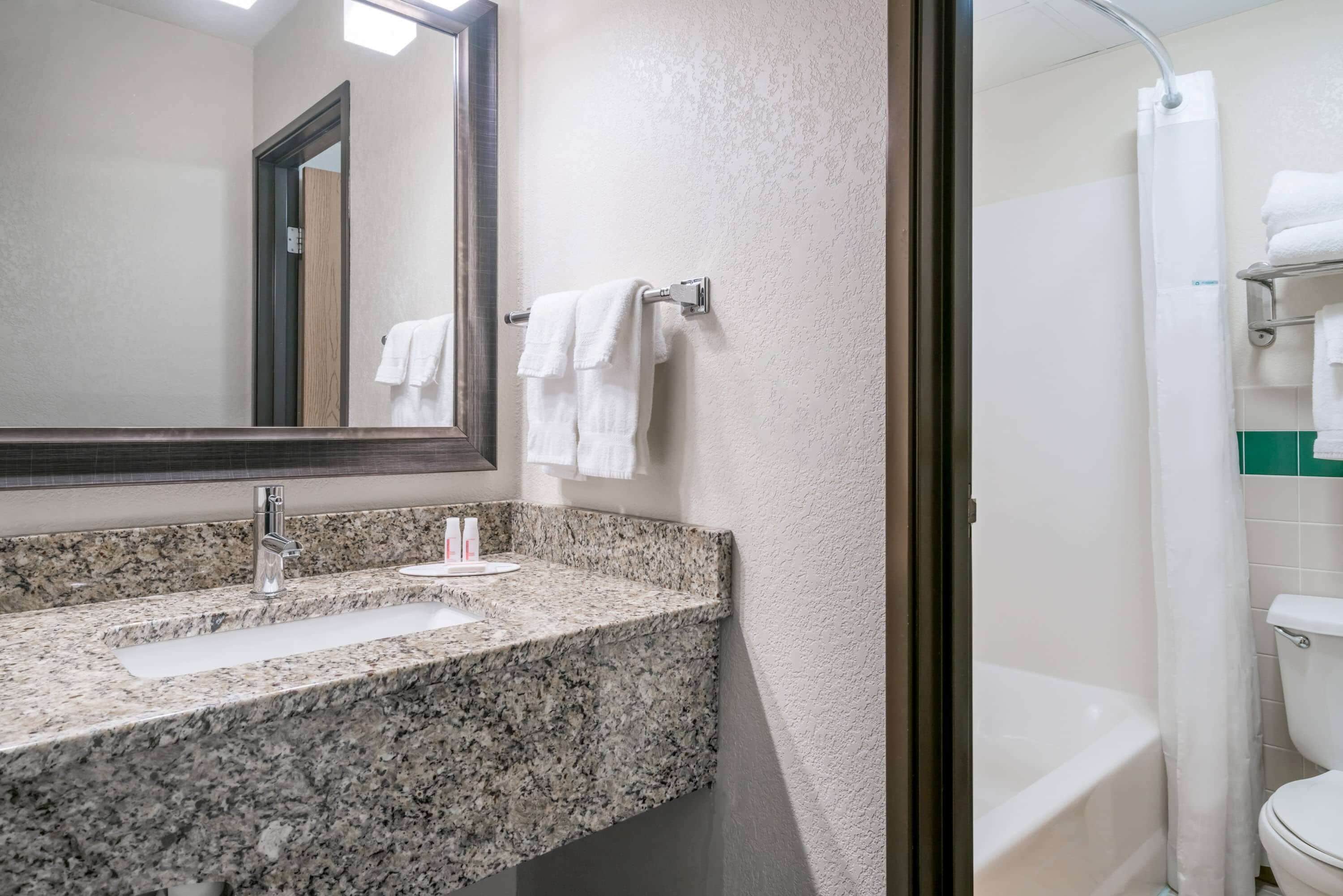 free toiletries, hair dryer, towels