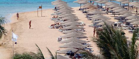 Private beach, free beach cabanas, sun-loungers, beach umbrellas
