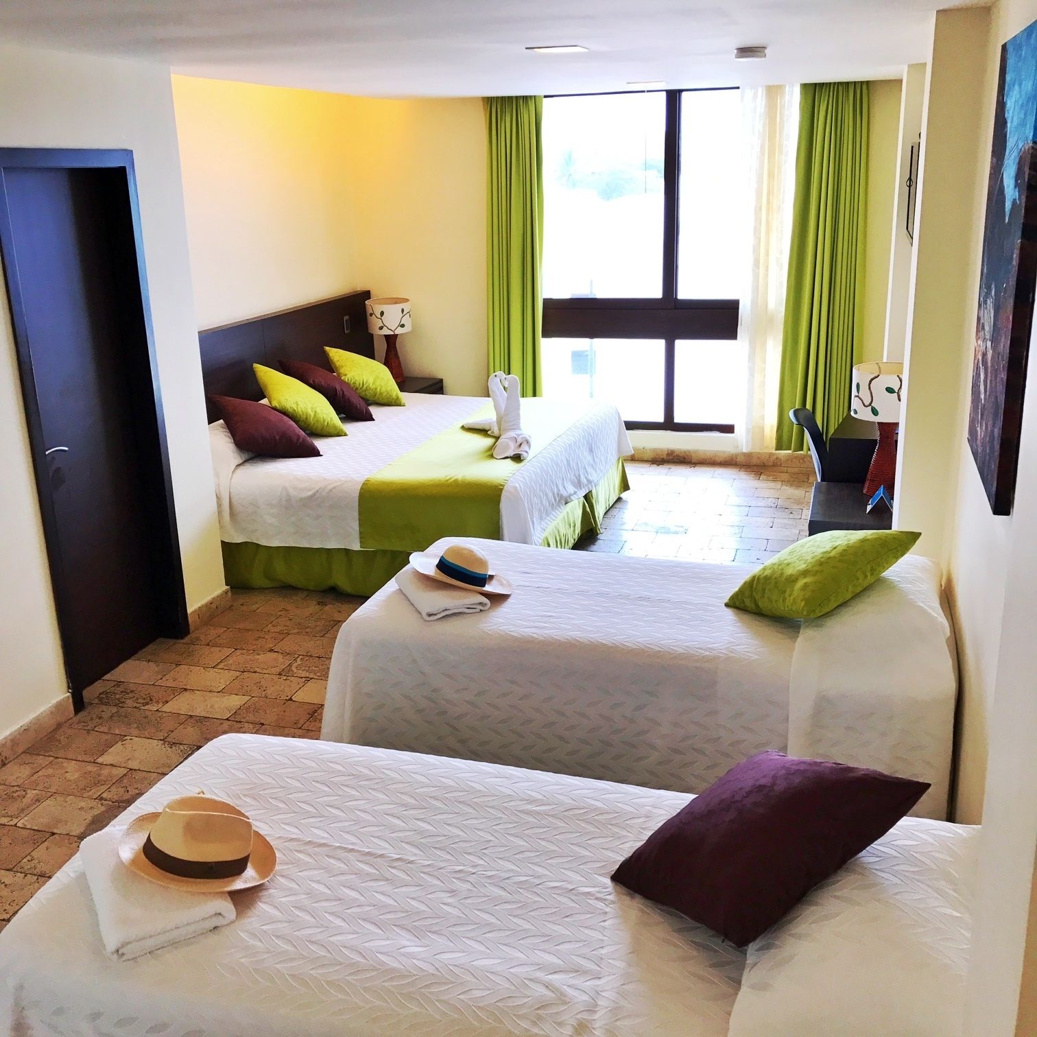 double room exterior view | premium bedding, tempur-pedic beds, in-room safe, desk