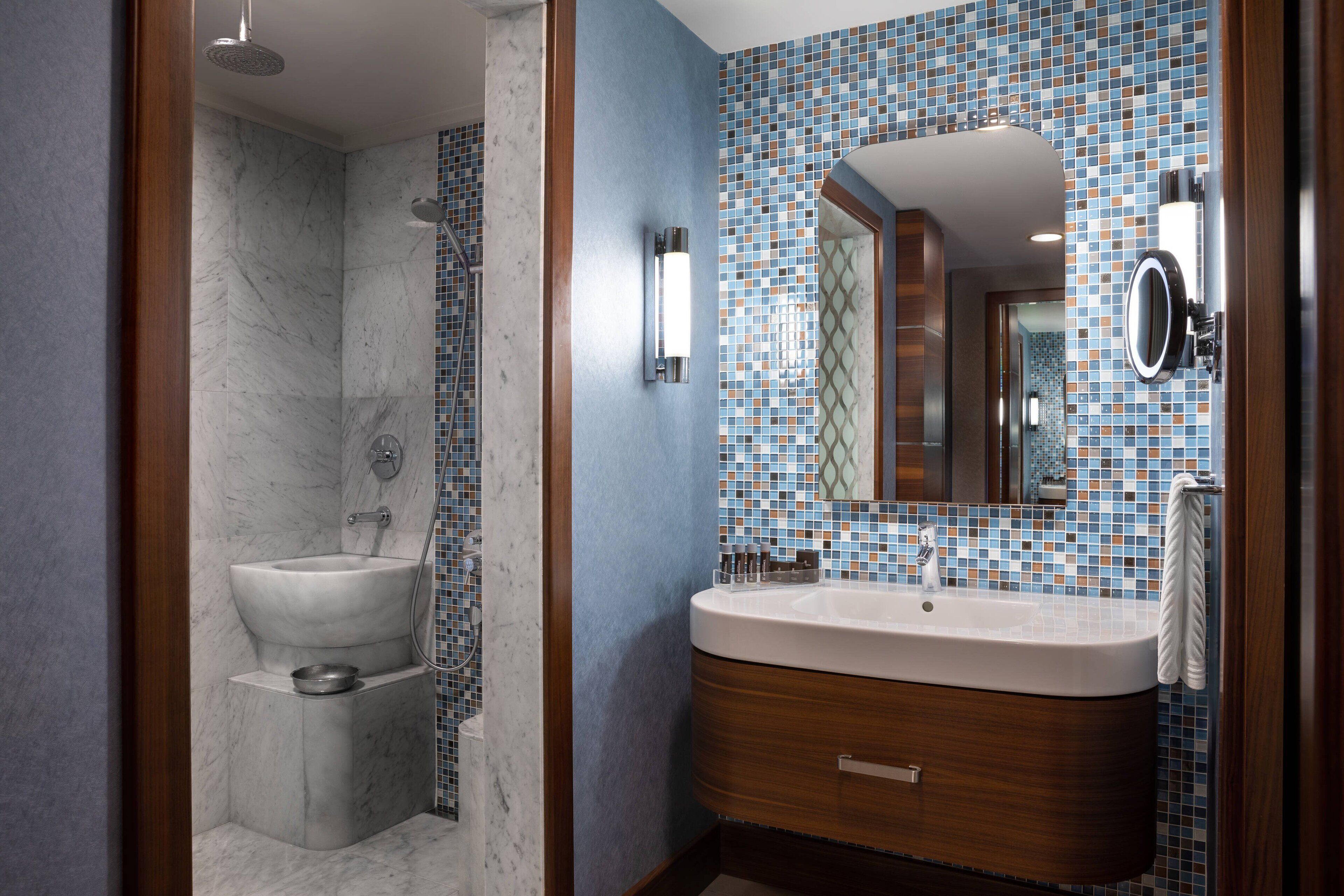 free toiletries, hair dryer, bathrobes, slippers