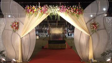 Outdoor wedding area