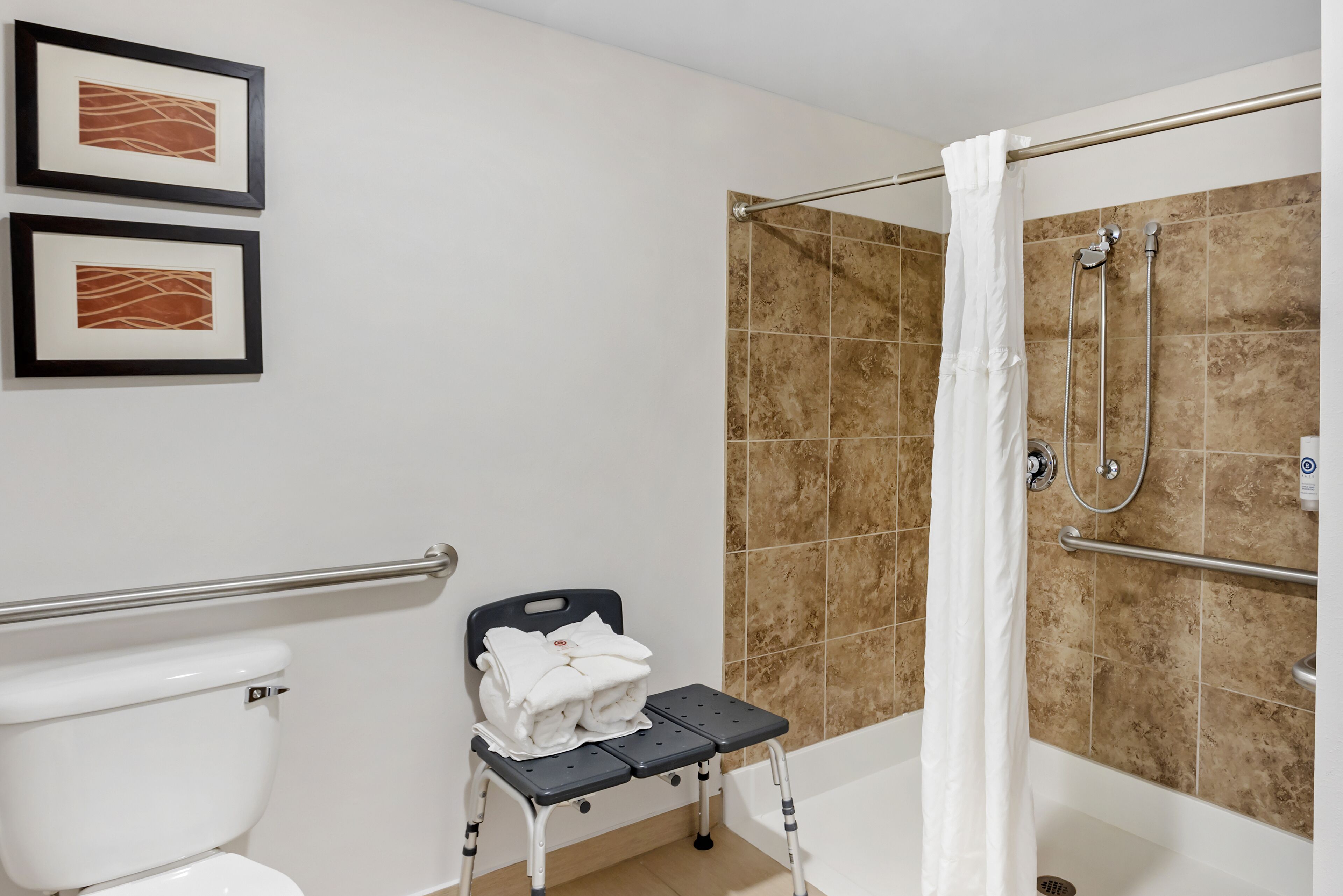 suite, 1 king bed with sofa bed, accessible, non smoking | bathroom | free toiletries, hair dryer, towels