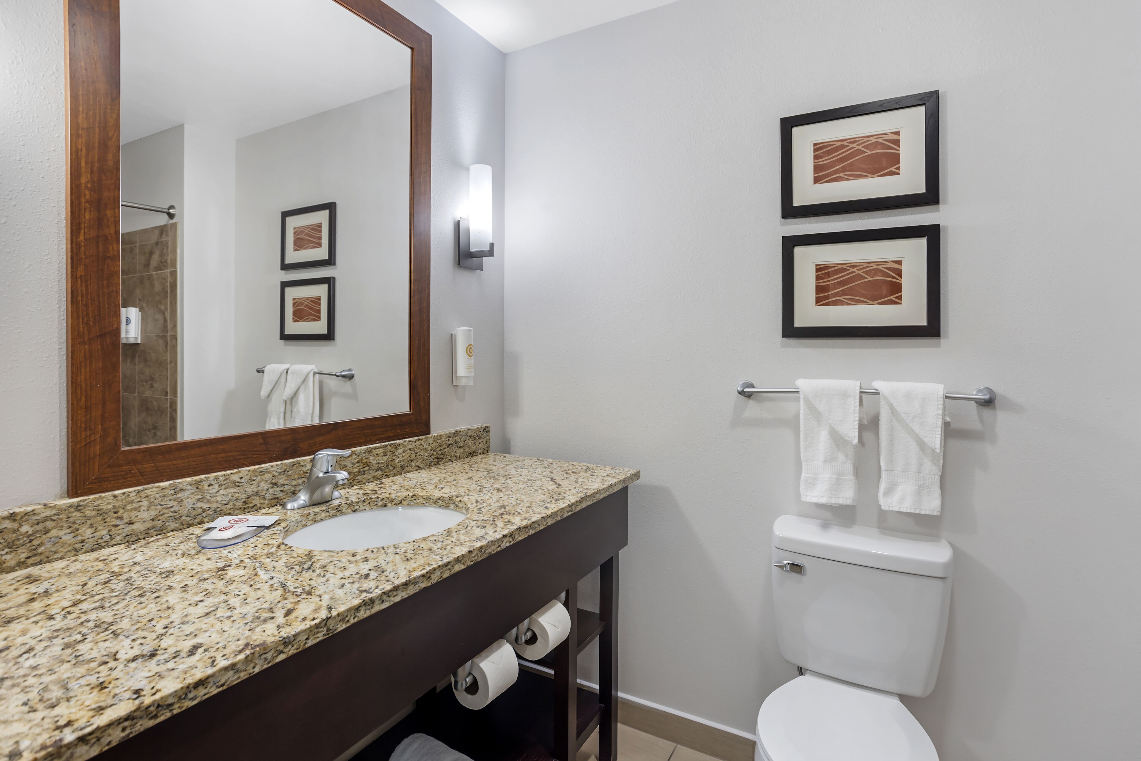 free toiletries, hair dryer, towels