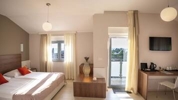 Superior Double Room, Balcony, Partial Sea View | In-room safe, desk, free WiFi, bed sheets