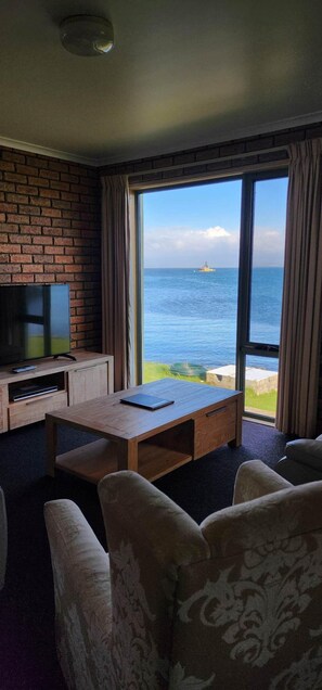 Superior appartement, 2 slaapkamers, uitzicht op zee | Woonruimte