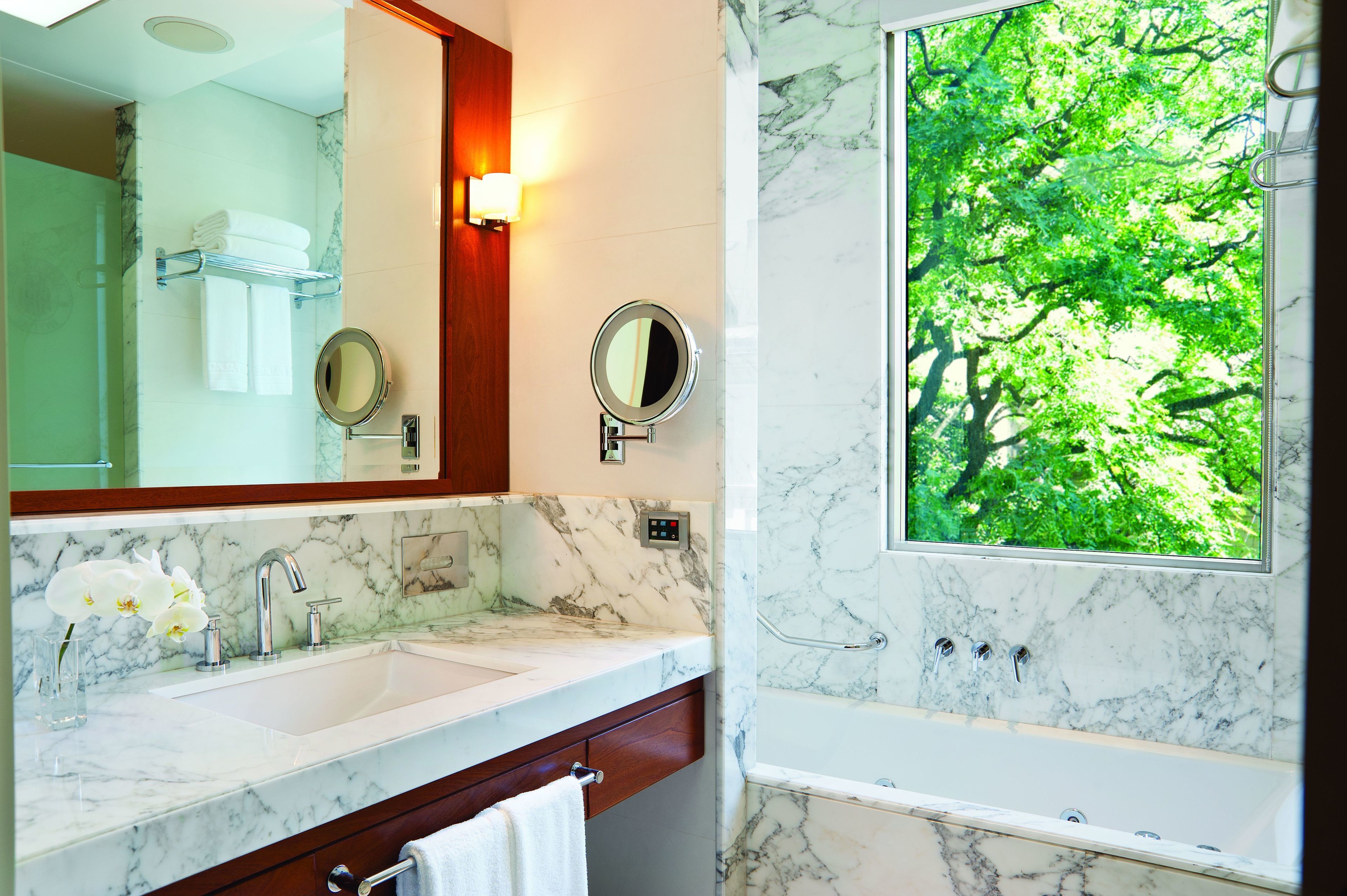 studio | bathroom | separate bathtub and shower, jetted bath, rainfall showerhead