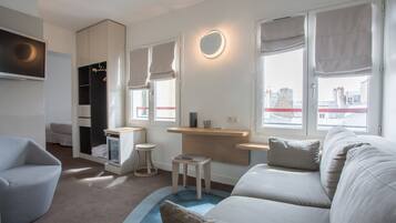 Suite Junior | 1 chambre, draps en coton égyptien, literie de qualité supérieure