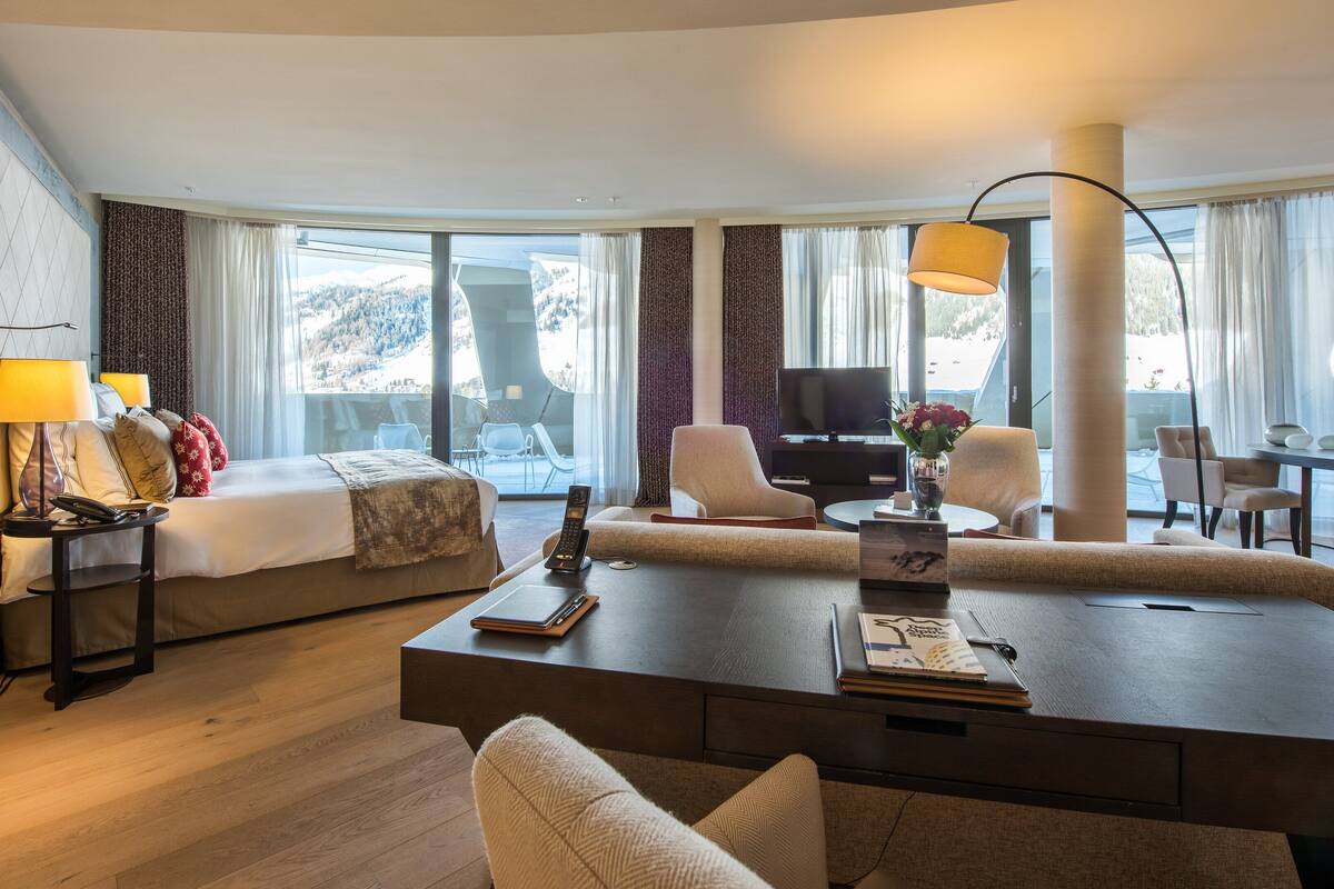 suite (alpina) | premium bedding, free minibar items, in-room safe, desk