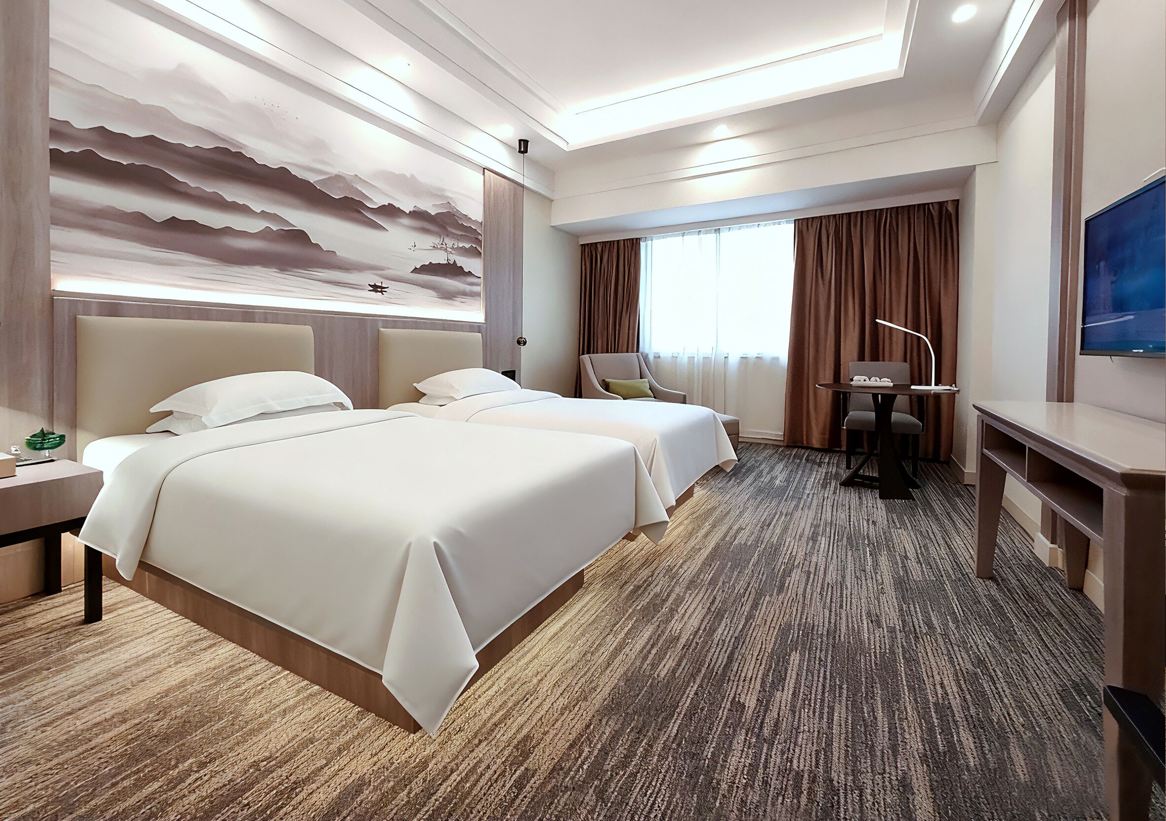 Premier Twin Room, 2 Twin Beds | Minibar, in-room safe, desk, laptop workspace