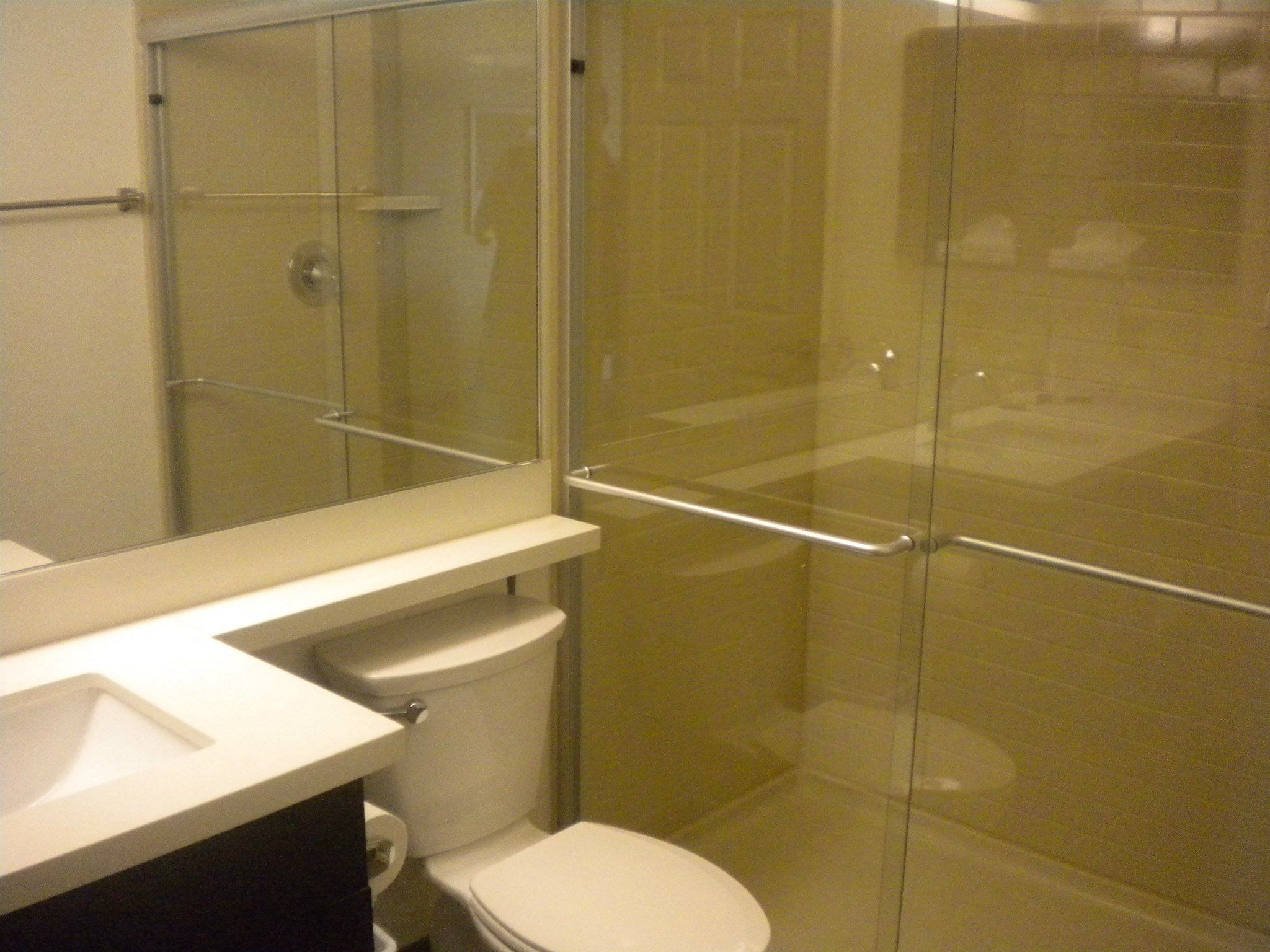 studio suite, 1 king bed | bathroom shower