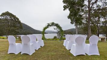 Outdoor wedding area